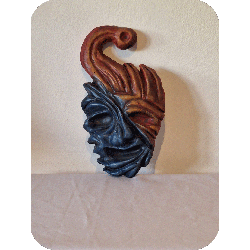 Mascara bajo relieve concreto pintura acrilica