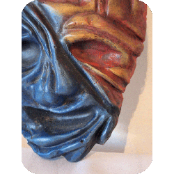 Mascara bajo relieve concreto pintura acrilica