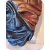 Mascara bajo relieve concreto pintura acrilica