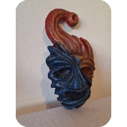 Mascara bajo relieve concreto pintura acrilica